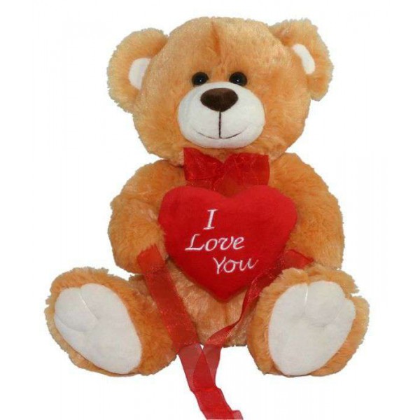 15 Inch Golden Teddy Bear holding I Love You Heart